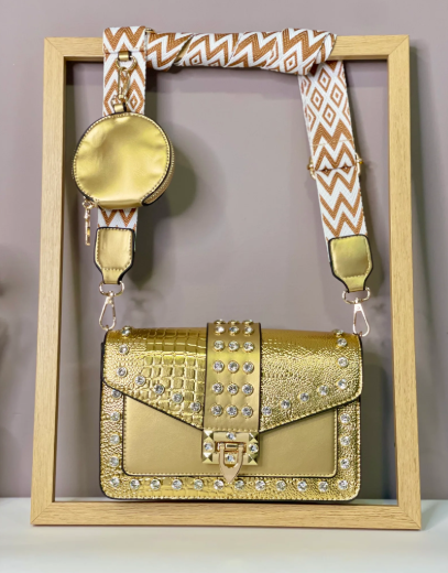 1024- BOLSO ROCKER DORADO