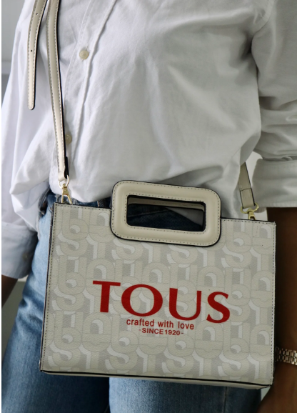 5908- TOUS MINI SHOPPER BEIGE+ LLAVERO