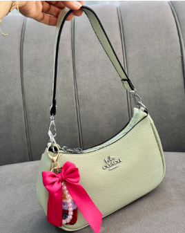 832-BAGUETTE COACH-VERDE + LLAVERO TINTA