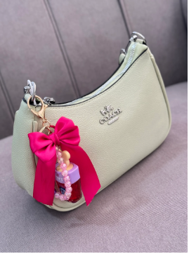 832-BAGUETTE COACH-VERDE + LLAVERO TINTA