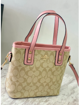F102-MINI TOTE COACH-MONOGRAM ROSA