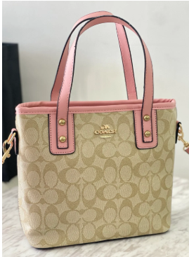 F102-MINI TOTE COACH-MONOGRAM ROSA