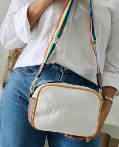 LIQUIDACIÓN 8165-5-MANOS LIBRES COACH BEIGE/AZUL